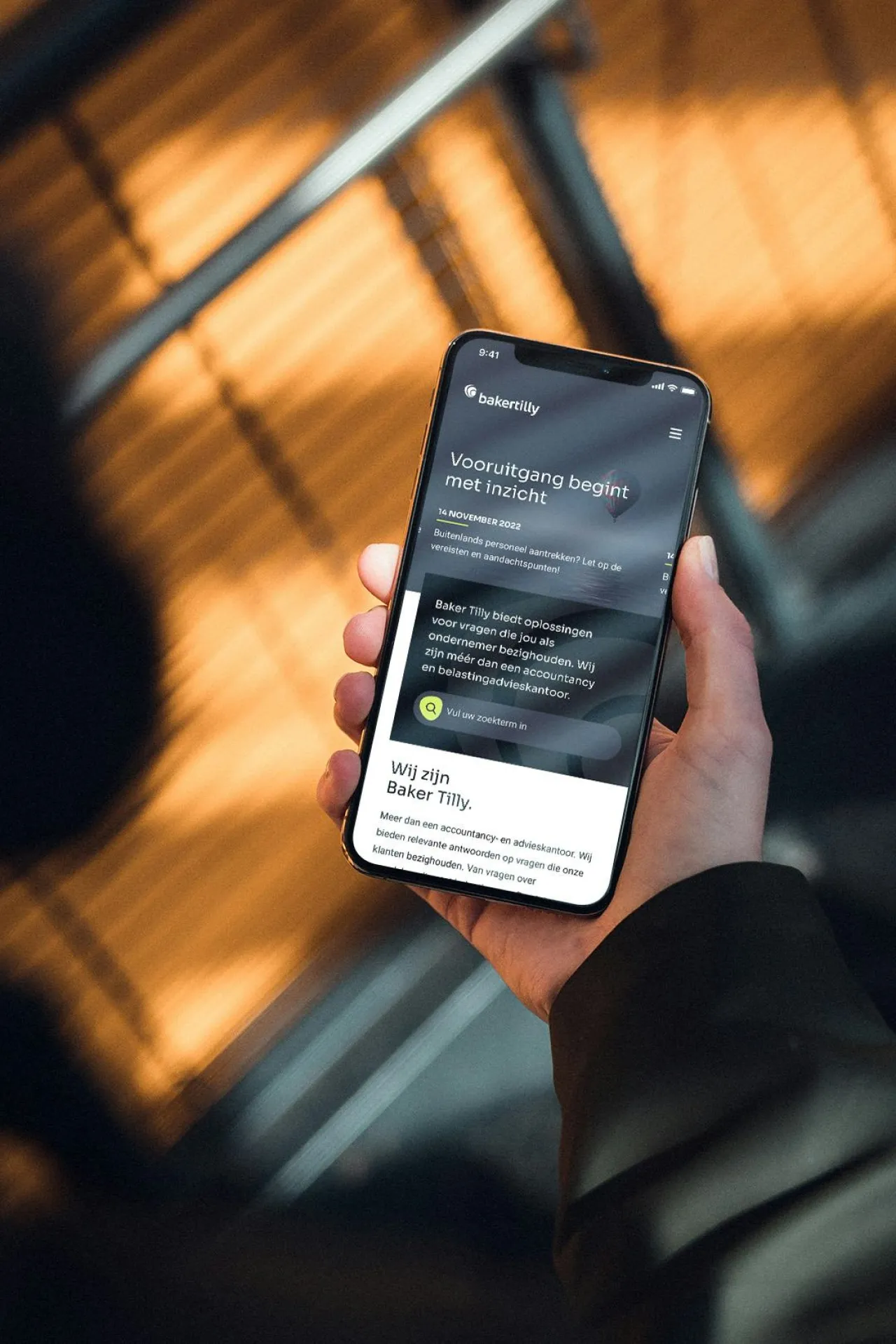 Homepage on mobile